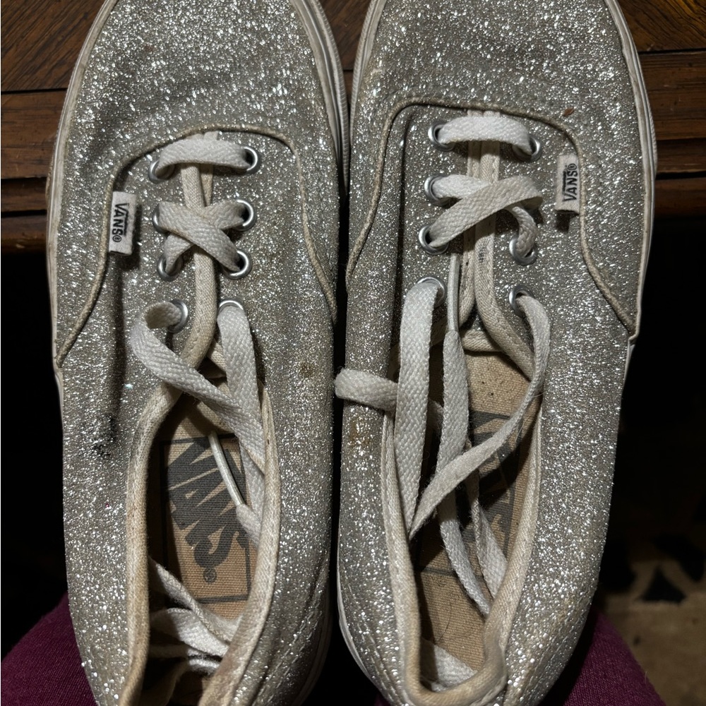 Vans Shimmering Silver Lace-Up Shoes